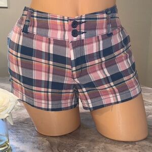 Plaid Women's Shorts in Pink and Blue